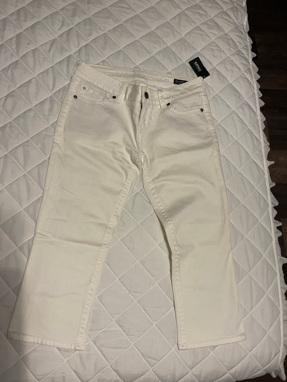 Buffalo David Bitton Off-White Cropped Straight Jeans